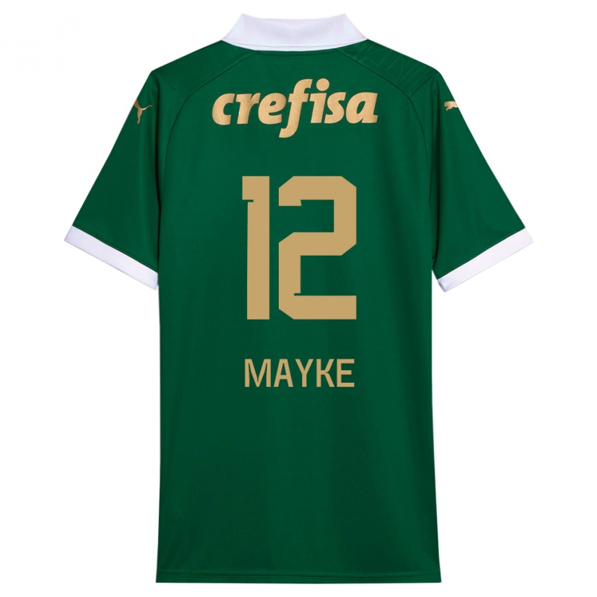 Niño Camiseta Mayke #12 Verde Blanco 1ª Equipación 2024/25 La Camisa Chile