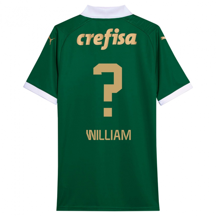 Niño Camiseta William #0 Verde Blanco 1ª Equipación 2024/25 La Camisa Chile