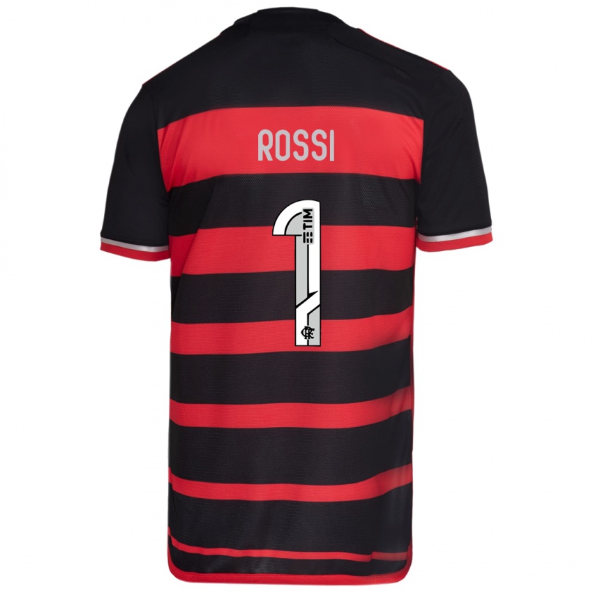 Niño Camiseta Agustin Rossi #1 Negro Rojo 1ª Equipación 2024/25 La Camisa Chile