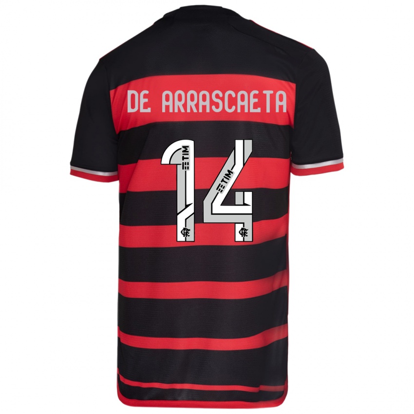 Niño Camiseta Giorgian De Arrascaeta #14 Negro Rojo 1ª Equipación 2024/25 La Camisa Chile