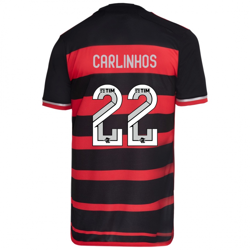 Niño Camiseta Carlinhos #22 Negro Rojo 1ª Equipación 2024/25 La Camisa Chile