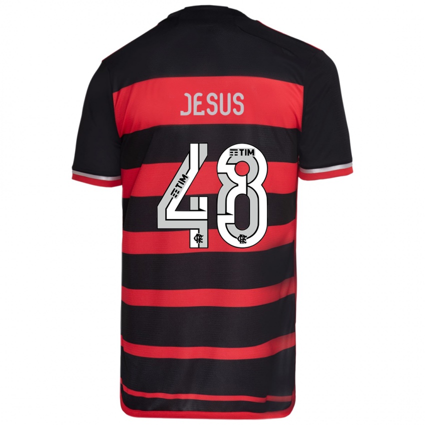 Niño Camiseta Igor Jesus #48 Negro Rojo 1ª Equipación 2024/25 La Camisa Chile