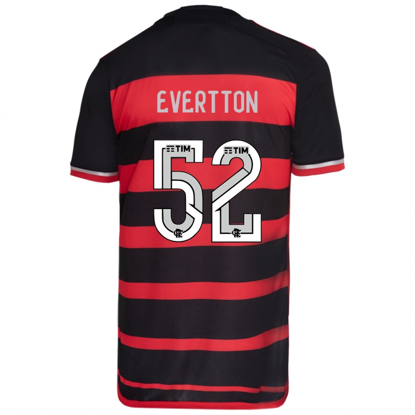 Niño Camiseta Evertton #52 Negro Rojo 1ª Equipación 2024/25 La Camisa Chile