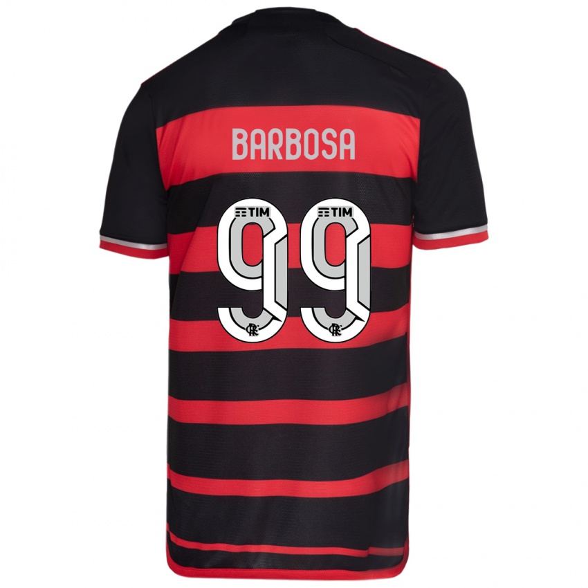 Niño Camiseta Gabriel Barbosa #99 Negro Rojo 1ª Equipación 2024/25 La Camisa Chile