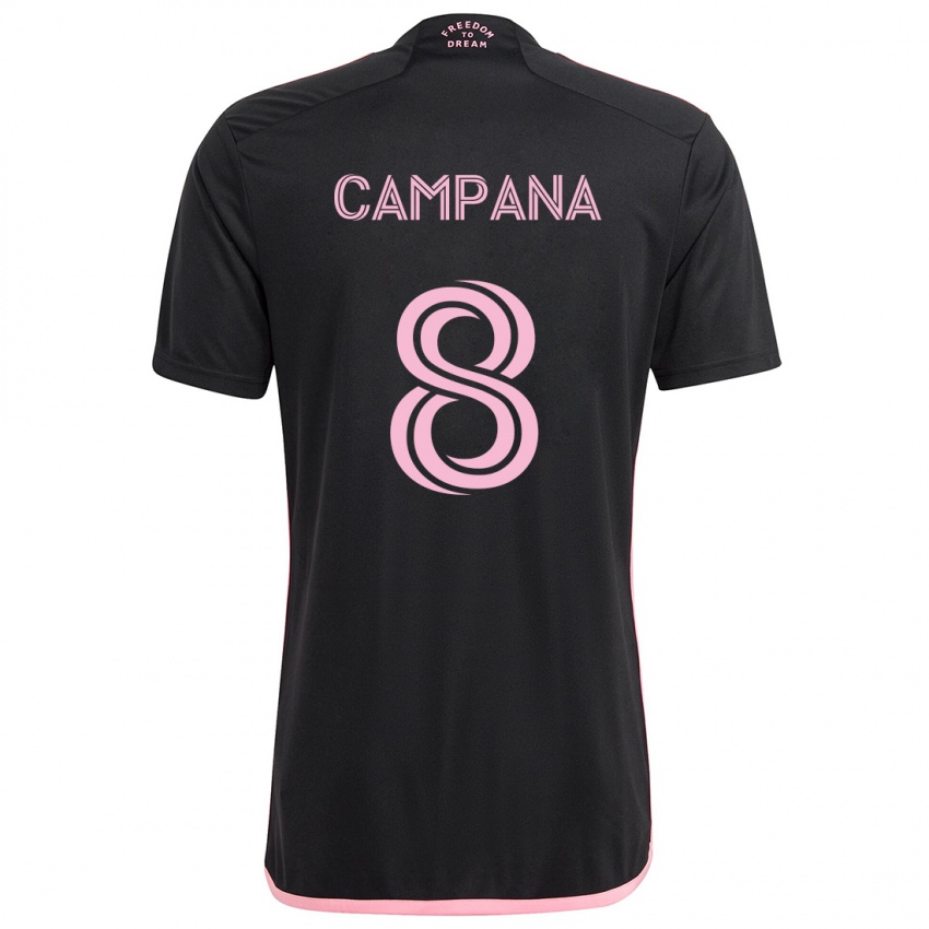 Niño Camiseta Leonardo Campana #8 Negro 2ª Equipación 2024/25 La Camisa Chile