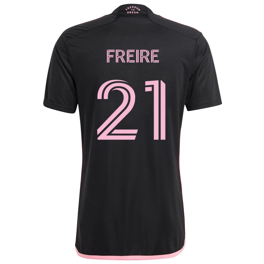 Niño Camiseta Nicolas Freire #21 Negro 2ª Equipación 2024/25 La Camisa Chile