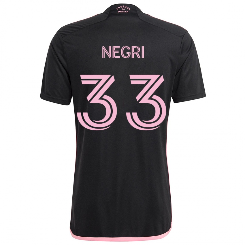 Niño Camiseta Franco Negri #33 Negro 2ª Equipación 2024/25 La Camisa Chile