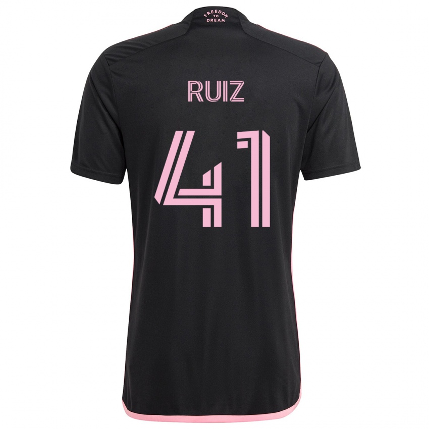 Niño Camiseta David Ruíz #41 Negro 2ª Equipación 2024/25 La Camisa Chile