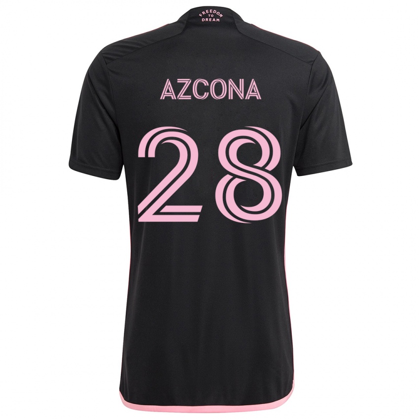 Niño Camiseta Edison Azcona #28 Negro 2ª Equipación 2024/25 La Camisa Chile