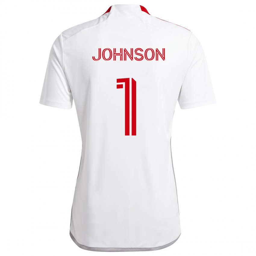 Niño Camiseta Sean Johnson #1 Blanco Rojo 2ª Equipación 2024/25 La Camisa Chile