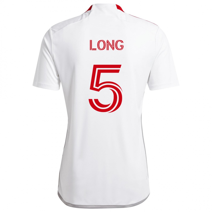 Niño Camiseta Kevin Long #5 Blanco Rojo 2ª Equipación 2024/25 La Camisa Chile