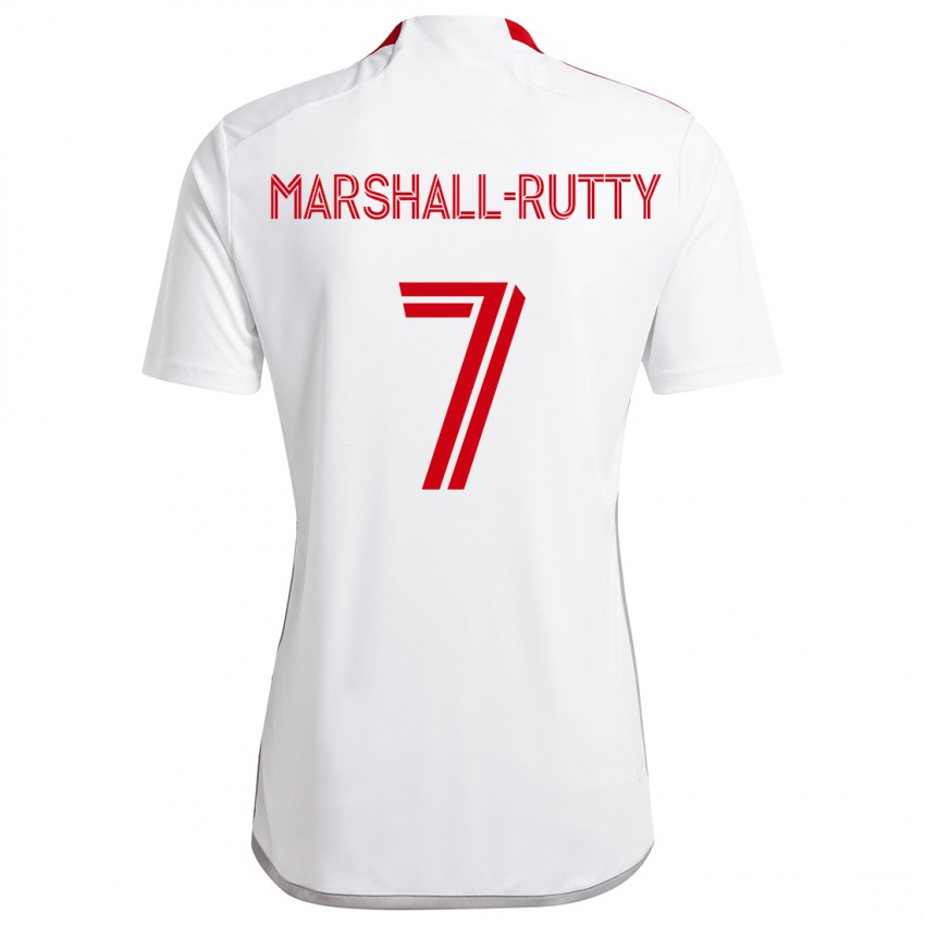 Niño Camiseta Jahkeele Marshall-Rutty #7 Blanco Rojo 2ª Equipación 2024/25 La Camisa Chile