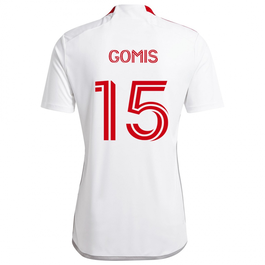 Niño Camiseta Nicksoen Gomis #15 Blanco Rojo 2ª Equipación 2024/25 La Camisa Chile