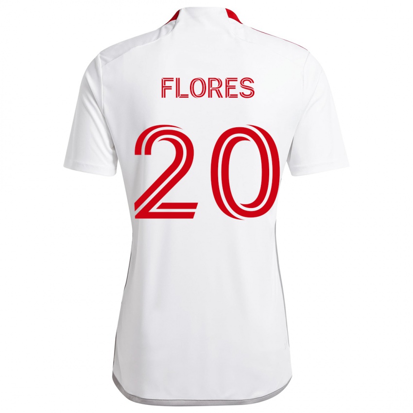 Niño Camiseta Deybi Flores #20 Blanco Rojo 2ª Equipación 2024/25 La Camisa Chile