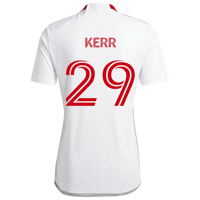 Niño Camiseta Deandre Kerr #29 Blanco Rojo 2ª Equipación 2024/25 La Camisa Chile