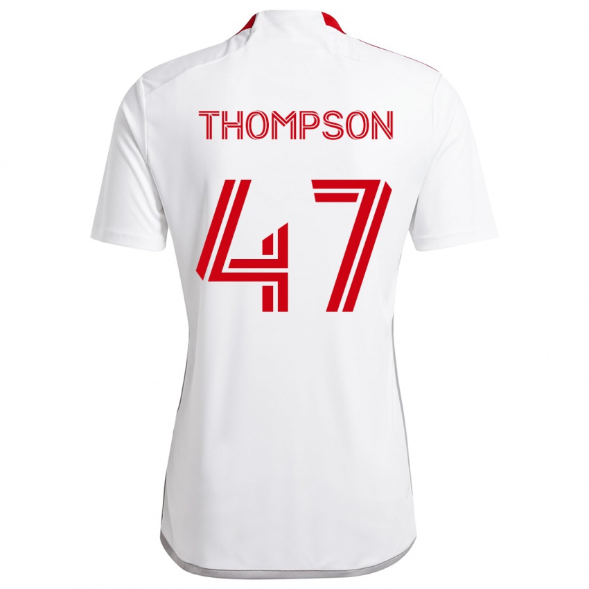 Niño Camiseta Kosi Thompson #47 Blanco Rojo 2ª Equipación 2024/25 La Camisa Chile