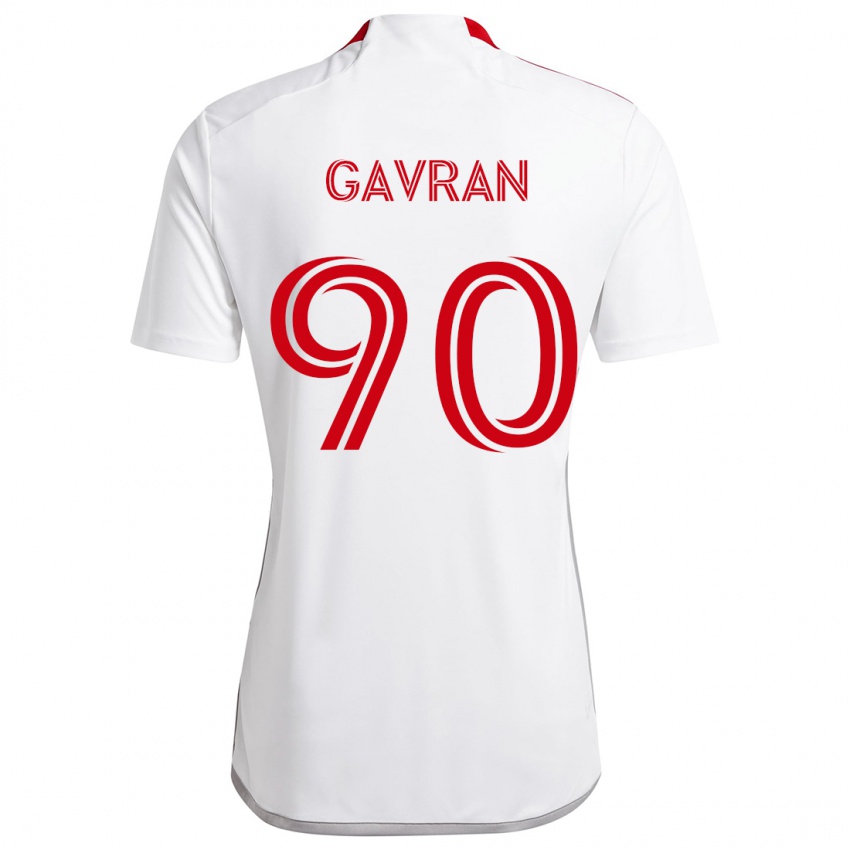 Niño Camiseta Luka Gavran #90 Blanco Rojo 2ª Equipación 2024/25 La Camisa Chile