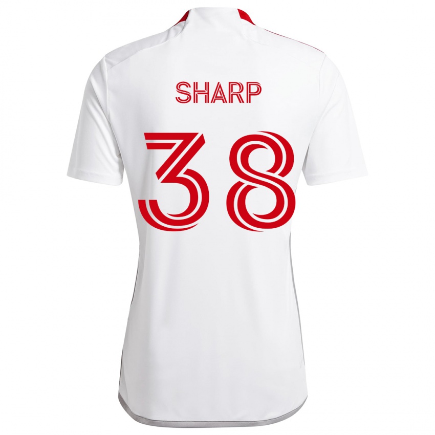 Niño Camiseta Charlie Sharp #38 Blanco Rojo 2ª Equipación 2024/25 La Camisa Chile