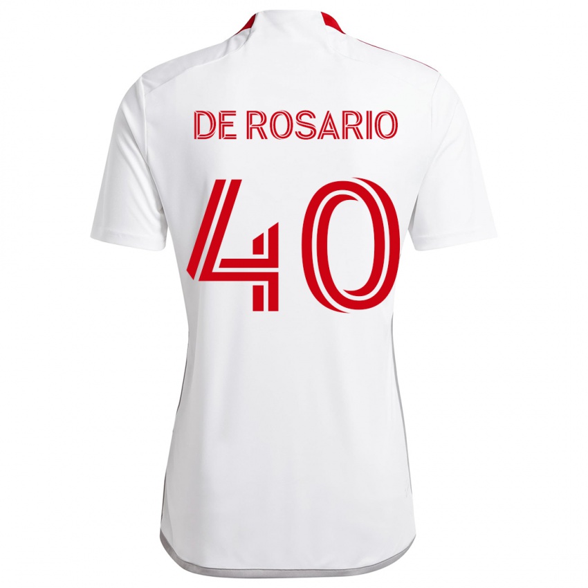 Niño Camiseta Adisa De Rosario #40 Blanco Rojo 2ª Equipación 2024/25 La Camisa Chile