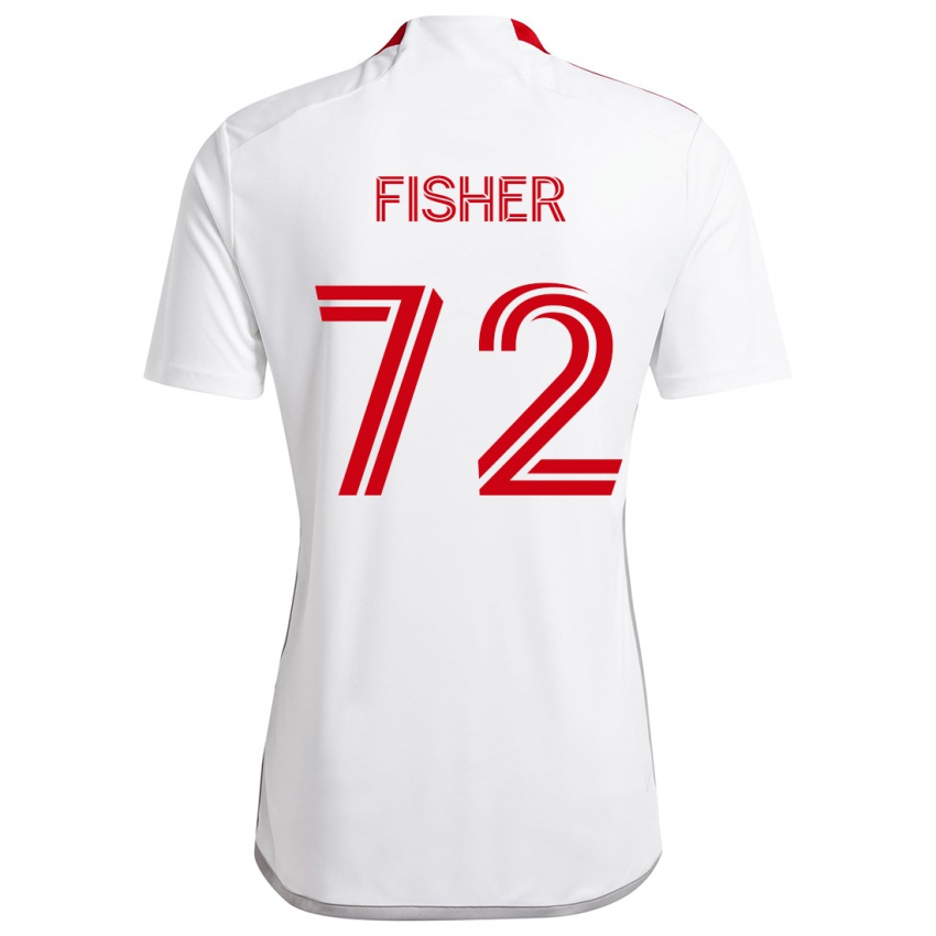 Niño Camiseta Mark Fisher #72 Blanco Rojo 2ª Equipación 2024/25 La Camisa Chile