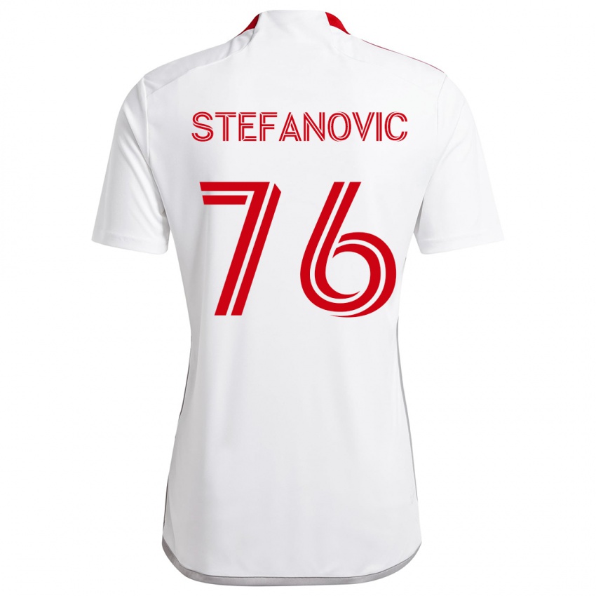 Niño Camiseta Lazar Stefanovic #76 Blanco Rojo 2ª Equipación 2024/25 La Camisa Chile