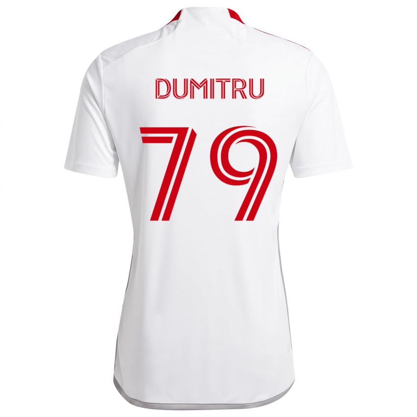 Niño Camiseta Andrei Dumitru #79 Blanco Rojo 2ª Equipación 2024/25 La Camisa Chile