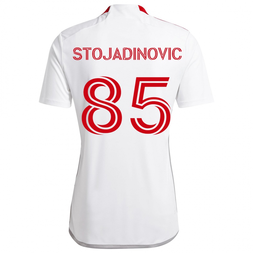 Niño Camiseta Marko Stojadinovic #85 Blanco Rojo 2ª Equipación 2024/25 La Camisa Chile