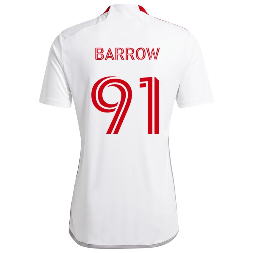 Niño Camiseta Dékwon Barrow #91 Blanco Rojo 2ª Equipación 2024/25 La Camisa Chile