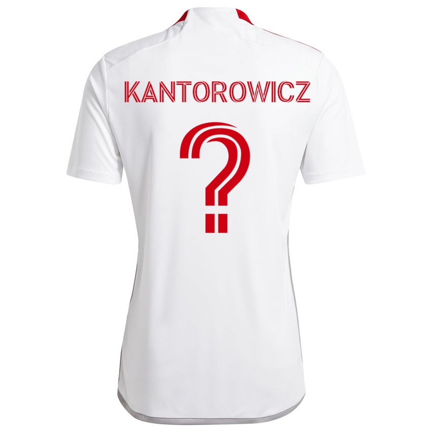 Niño Camiseta Dominic Kantorowicz #0 Blanco Rojo 2ª Equipación 2024/25 La Camisa Chile