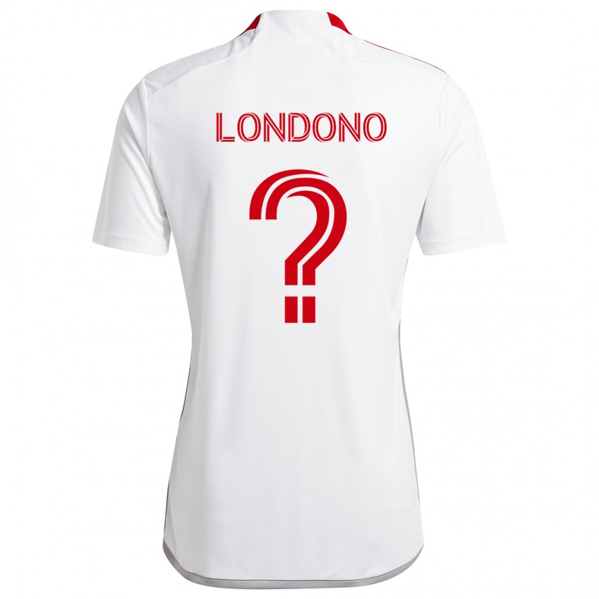 Niño Camiseta Tyler Londono #0 Blanco Rojo 2ª Equipación 2024/25 La Camisa Chile