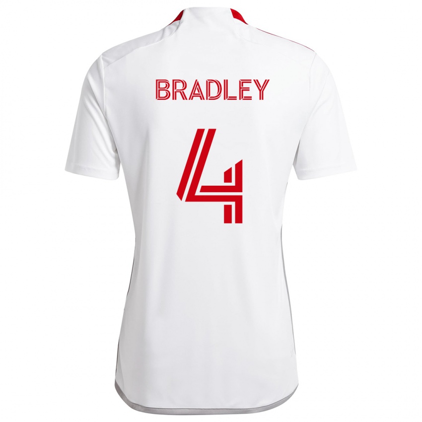 Niño Camiseta Michael Bradley #4 Blanco Rojo 2ª Equipación 2024/25 La Camisa Chile