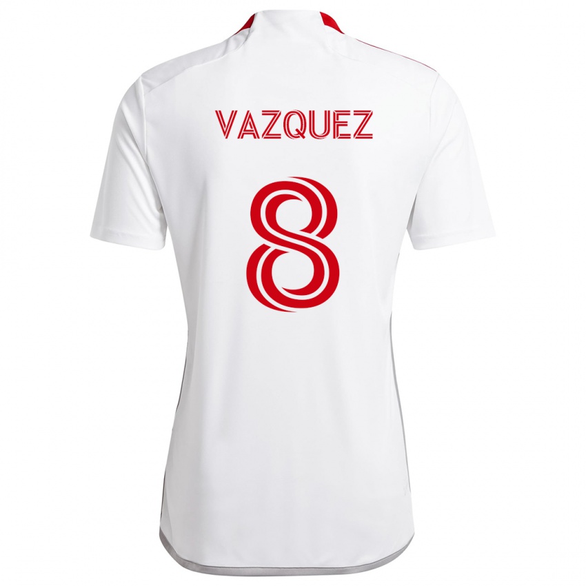 Niño Camiseta Víctor Vázquez #8 Blanco Rojo 2ª Equipación 2024/25 La Camisa Chile