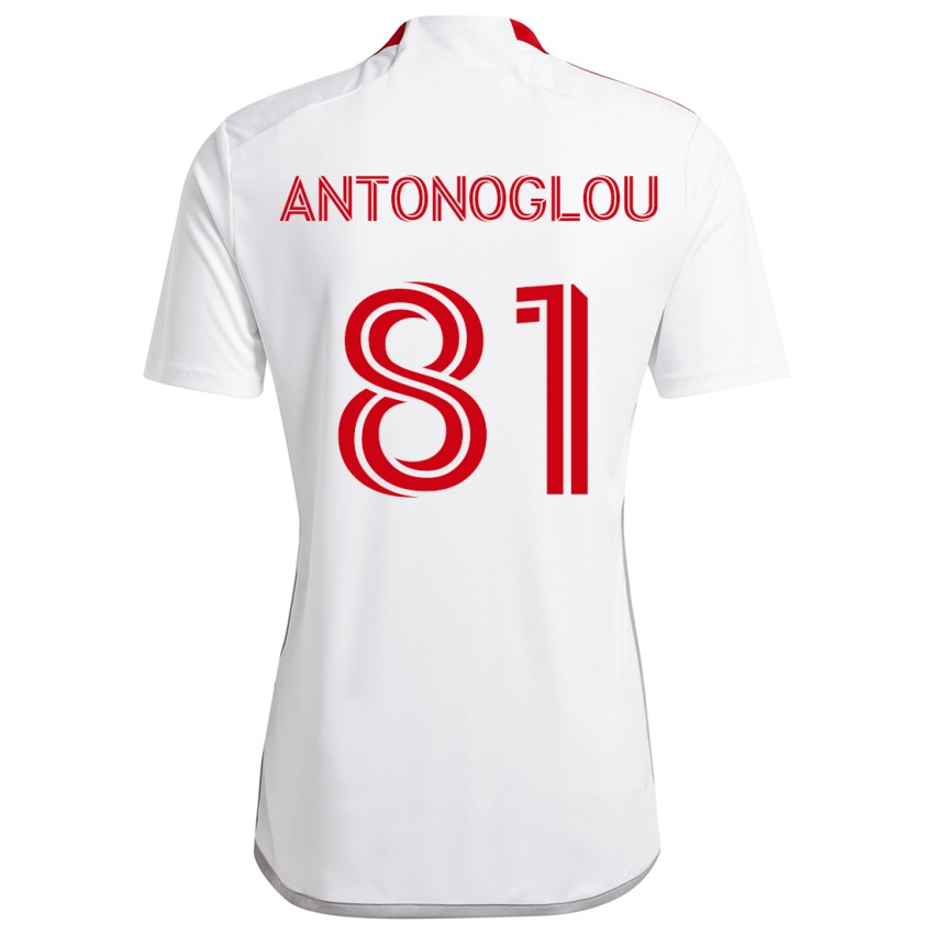 Niño Camiseta Themi Antonoglou #81 Blanco Rojo 2ª Equipación 2024/25 La Camisa Chile