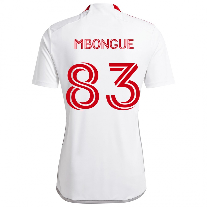 Niño Camiseta Hugo Mbongue #83 Blanco Rojo 2ª Equipación 2024/25 La Camisa Chile