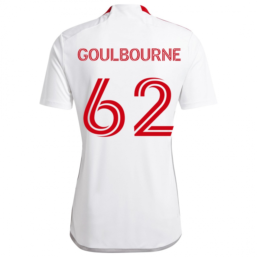 Niño Camiseta Rohan Goulbourne #62 Blanco Rojo 2ª Equipación 2024/25 La Camisa Chile