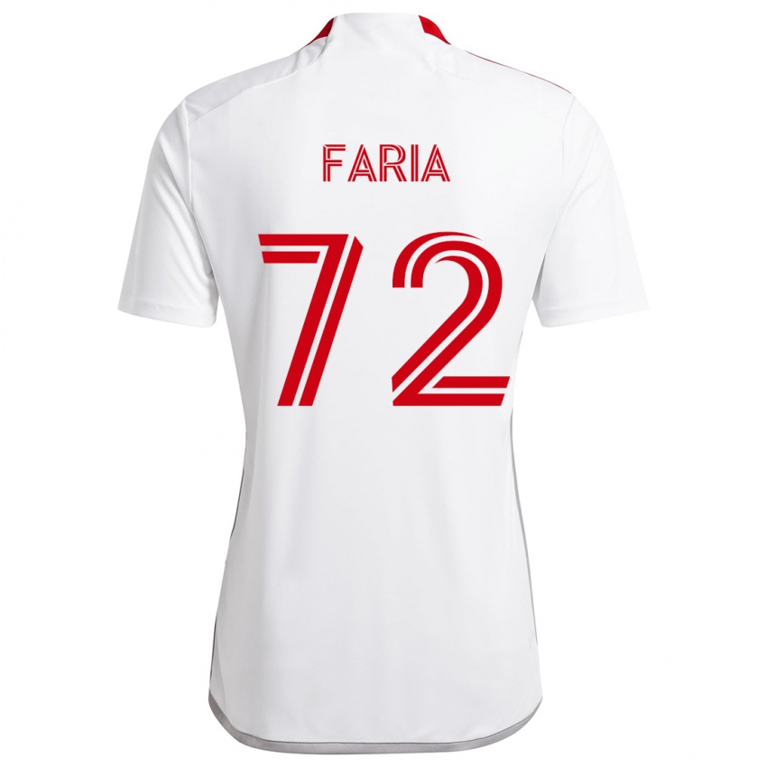 Niño Camiseta Jordan Faria #72 Blanco Rojo 2ª Equipación 2024/25 La Camisa Chile