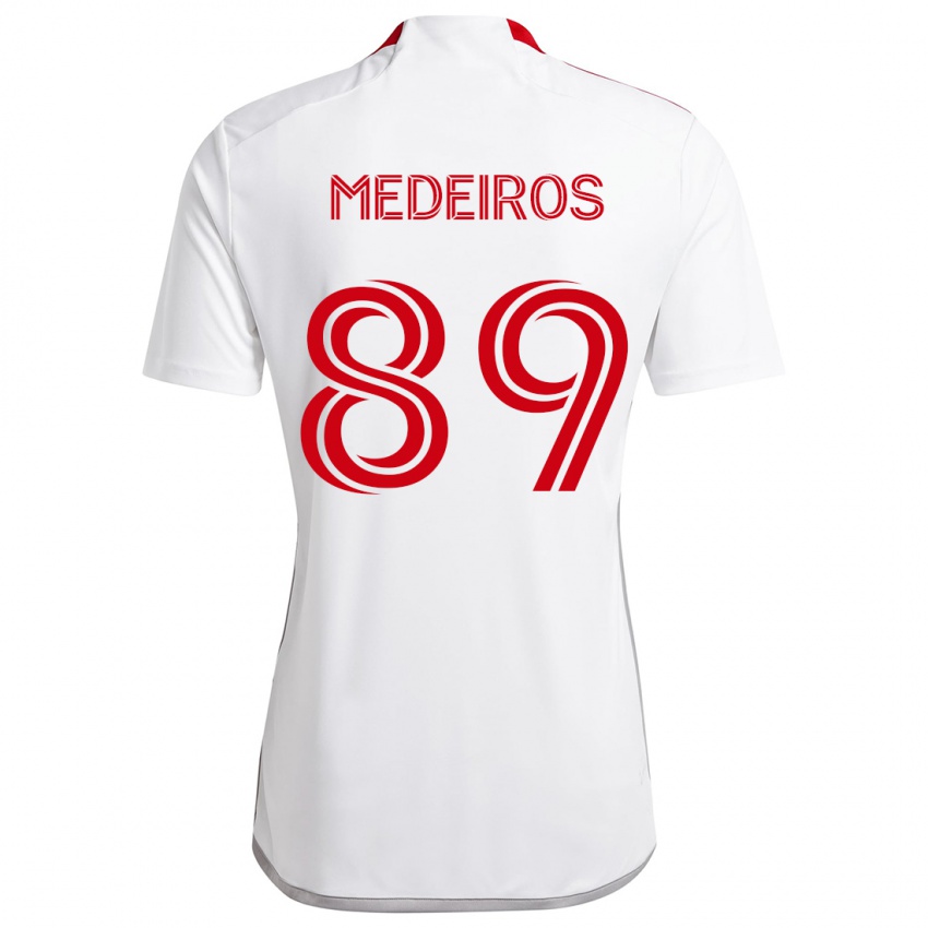 Niño Camiseta Matthew Medeiros #89 Blanco Rojo 2ª Equipación 2024/25 La Camisa Chile