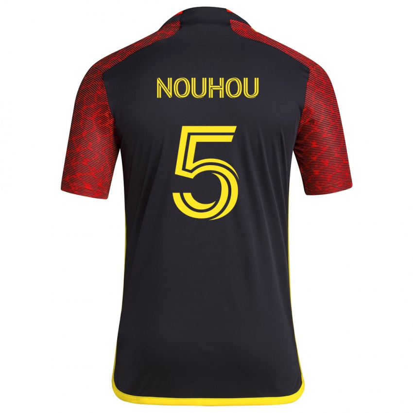 Niño Camiseta Nouhou #5 Negro Rojo 2ª Equipación 2024/25 La Camisa Chile