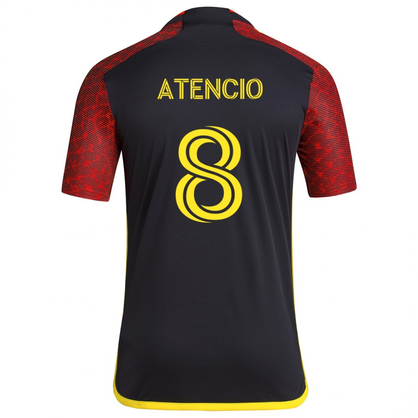 Niño Camiseta Josh Atencio #8 Negro Rojo 2ª Equipación 2024/25 La Camisa Chile