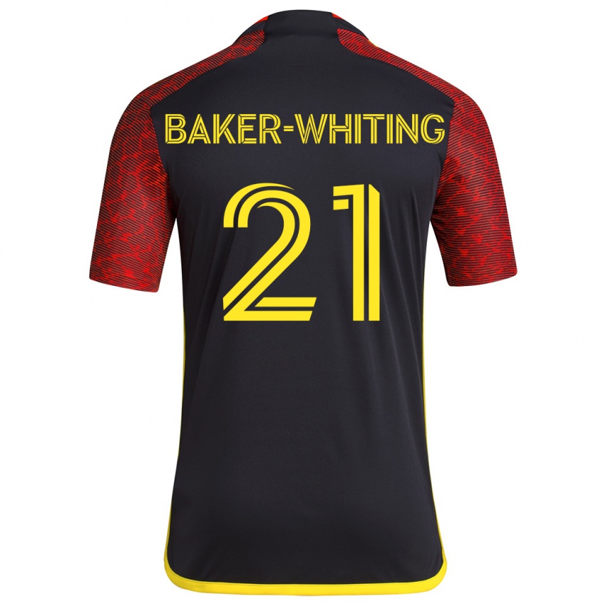 Niño Camiseta Reed Baker-Whiting #21 Negro Rojo 2ª Equipación 2024/25 La Camisa Chile