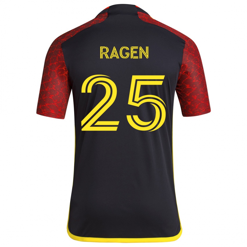 Niño Camiseta Jackson Ragen #25 Negro Rojo 2ª Equipación 2024/25 La Camisa Chile