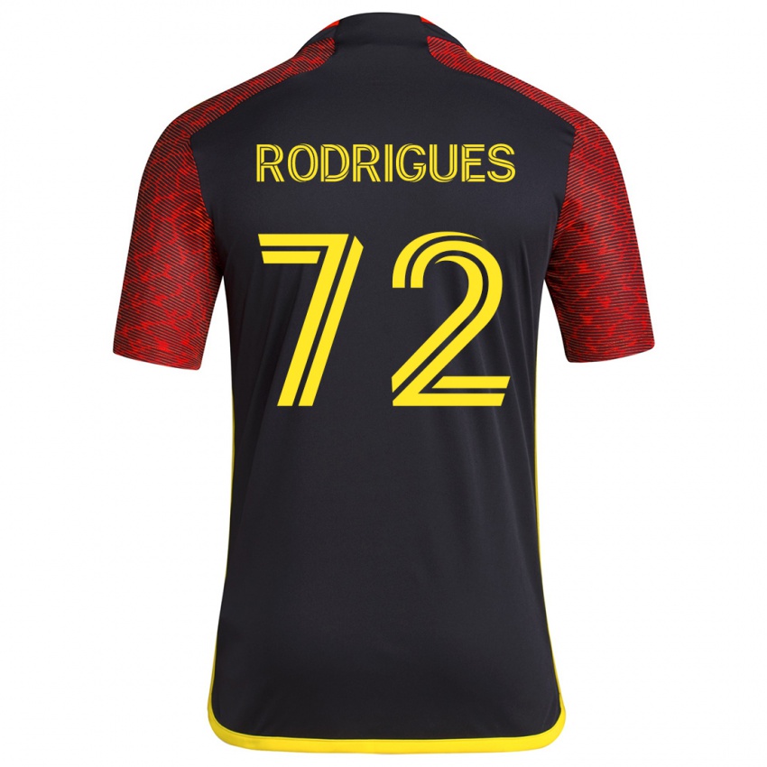 Niño Camiseta Braudílio Rodrigues #72 Negro Rojo 2ª Equipación 2024/25 La Camisa Chile