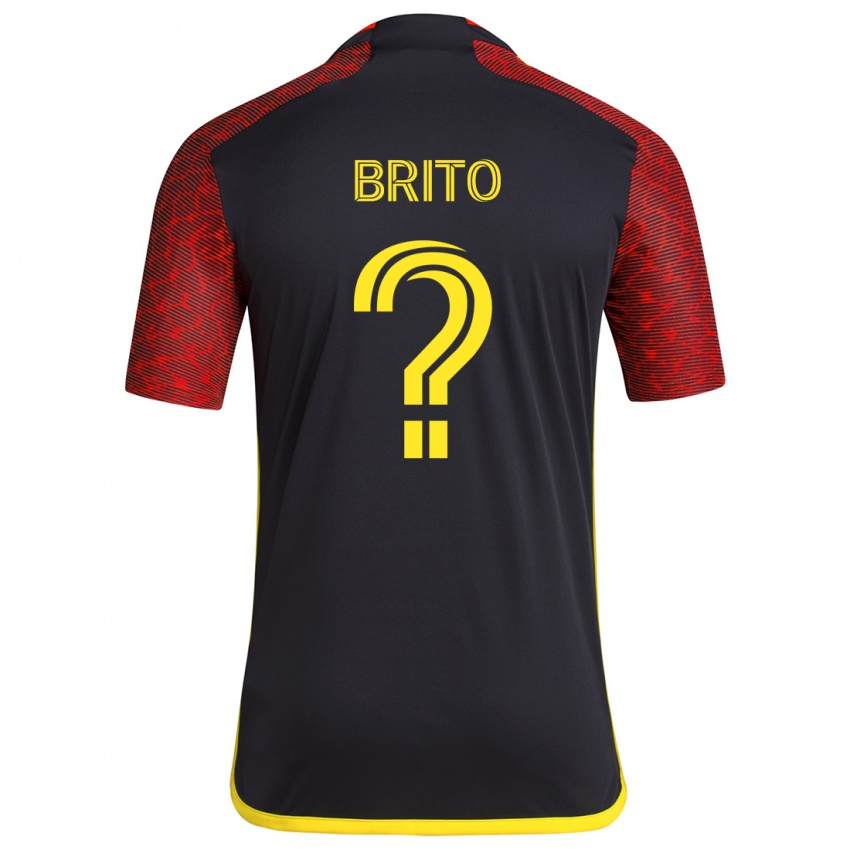 Niño Camiseta Kelvin-Luis Brito #0 Negro Rojo 2ª Equipación 2024/25 La Camisa Chile