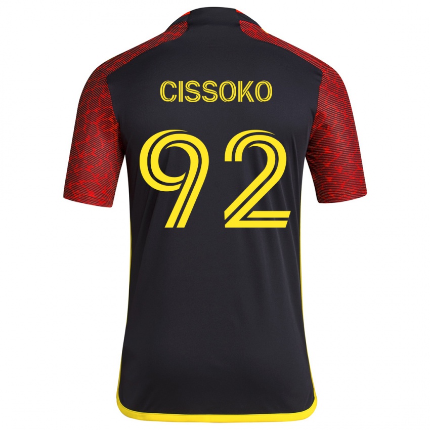 Niño Camiseta Abdoulaye Cissoko #92 Negro Rojo 2ª Equipación 2024/25 La Camisa Chile