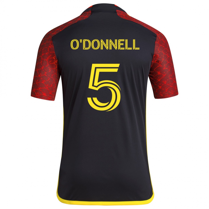 Niño Camiseta Kristina O'donnell #5 Negro Rojo 2ª Equipación 2024/25 La Camisa Chile