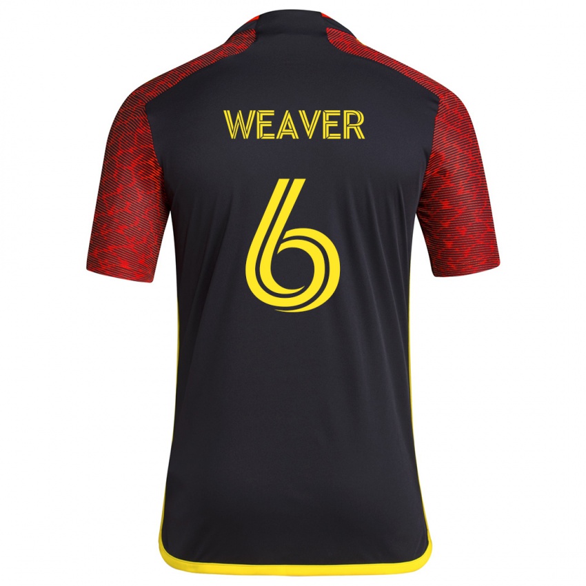 Niño Camiseta Morgan Weaver #6 Negro Rojo 2ª Equipación 2024/25 La Camisa Chile