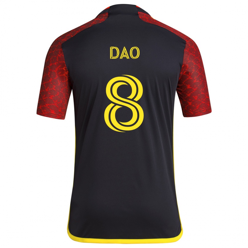 Niño Camiseta Kaylee Dao #8 Negro Rojo 2ª Equipación 2024/25 La Camisa Chile