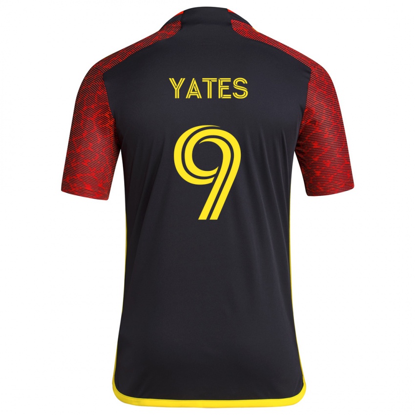 Niño Camiseta Summer Yates #9 Negro Rojo 2ª Equipación 2024/25 La Camisa Chile