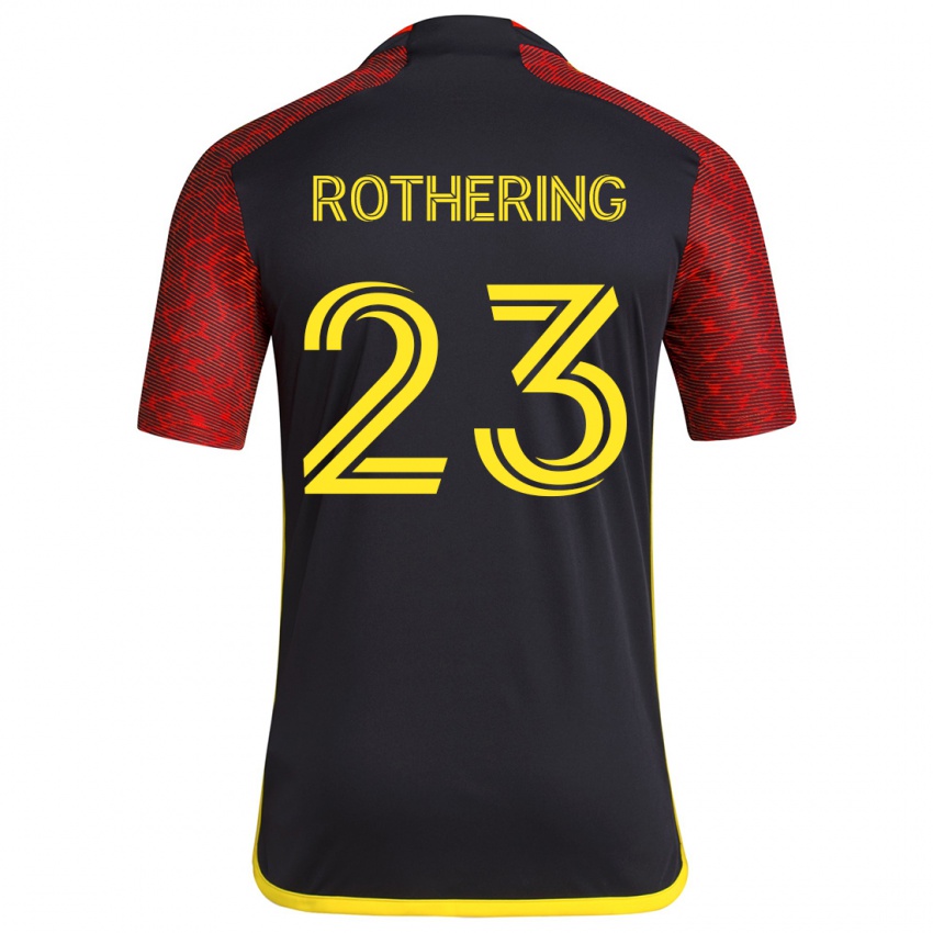 Niño Camiseta Holly Rothering #23 Negro Rojo 2ª Equipación 2024/25 La Camisa Chile