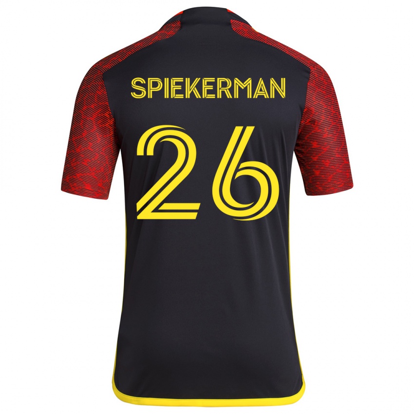 Niño Camiseta Stephanie Spiekerman #26 Negro Rojo 2ª Equipación 2024/25 La Camisa Chile